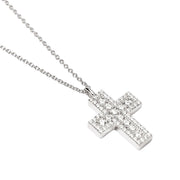 Mabina Girocollo in argento con croce in zirconi bianchi 553835